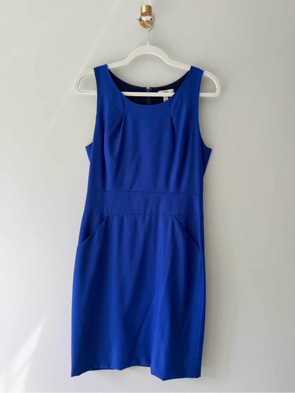 J. Crew Sleek Sleeveless Sheath Dress in Cobalt Blue